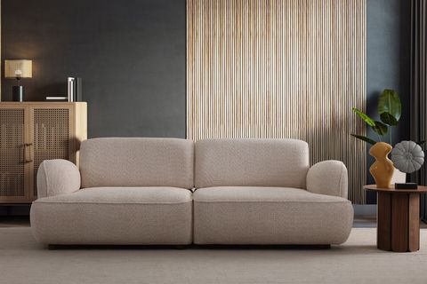 ATLAS KOLTUK TAKIMI, KREM, SHOWROOMDAN KUMAŞ DEĞİŞİMLİ