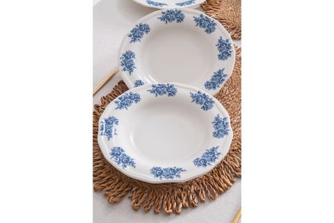 FLOWERS BLUE 6 LI YEMEK TABAĞI SETİ
