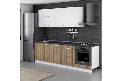 MİNAR CEMRE 255 CM MUTFAK DOLABI BEYAZ DORE 255-D6