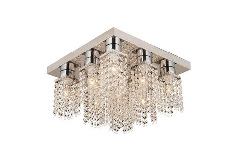 APLİQA PETER DOKUZLU KRİSTAL TAŞLI AVİZE, KROM