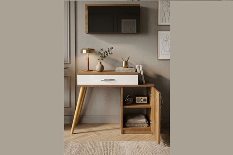 ELEGANCE LONDON AYNALI DRESUAR, BAROK BEYAZ