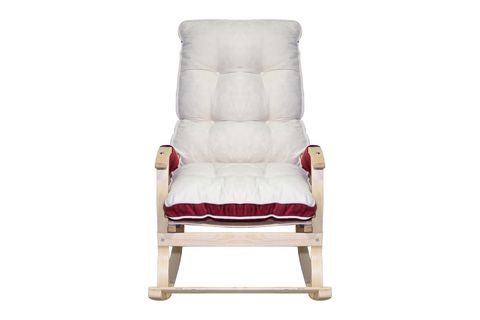 MOSSO AHŞAP ÇİFT MİNDERLİ SALLANAN SANDALYE, BORDO KREM