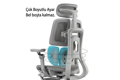 GUSTO 6D OYUNCU, YÖNETİCİ, ÇALIŞMA KOLTUĞU, GRİ