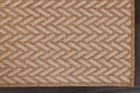 PERA HALI KARAMEL VE EKRU ZİKZAK SİSAL DOKULU HALI FM01W 80X150 CM