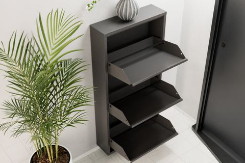 LİNEA METAL AYAKKABILIK, ANTRASİT, 3 KAPAKLI