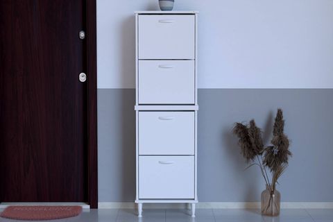 UMAY İKİLİ AYAKLI 52 CM 4 DÜŞER KAPAKLI AYAKKABILIK, BEYAZ