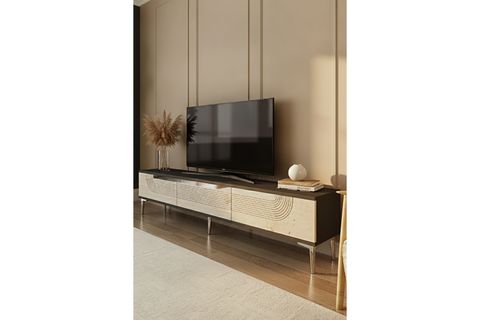 MEYRA TV SEHPASI, ANTRASİT TRAVERTEN SİLVER, 180 CM, TSA1805ATS