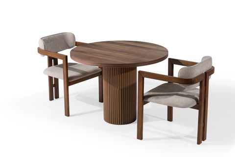 DANET YUVARLAK MUTFAK MASASI, CEVİZ