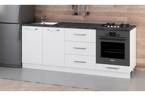 MİNAR 210 CM MUTFAK DOLABI BEYAZ 210-B3-ALT MODÜL