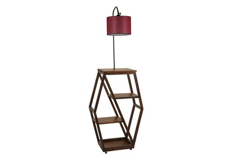 ASOS CEVİZ LAMBADER SİLİNDİR HASIR BORDO ABAJURLU