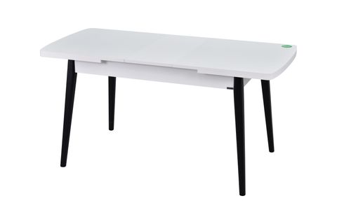 AVANOS AHŞAP AYAK AÇILIR KAPANIR MDF MUTFAK MASASI, 70X120+30 CM, BEYAZ SİYAH