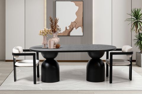 BONNY AHŞAP KAPLAMALI MDF YEMEK MASASI