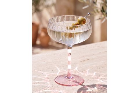 THE MİA AYAKLI CAM DONDURMA KASESİ PEMBE BEYAZ 240 ML