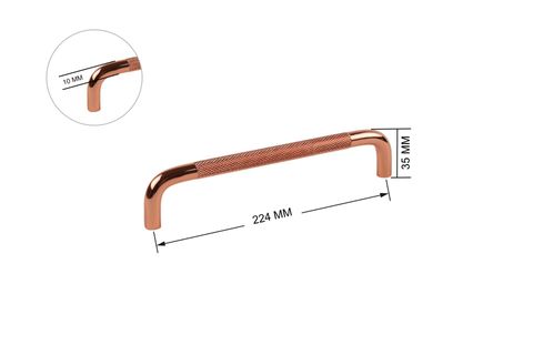 ZİRVE BİEN ALÜMİNYUM KULP, ROSE, 224 MM