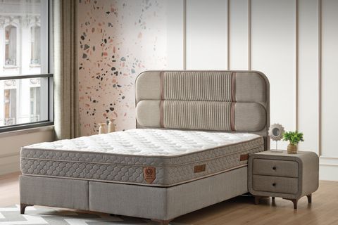 DARK BAZA BAŞLIK YATAK SETİ, AÇIK KAHVERENGİ, 150X200