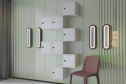 BK ÇOK AMAÇLI DOLAP, 8 KÜP DUVARA MONTE RAF, NRG