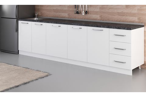 MİNAR 295 CM MUTFAK DOLABI BEYAZ 295-B1-ALT MODÜL