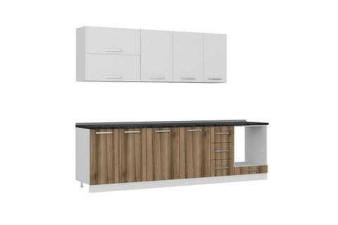MİNAR EZGİ 280 CM MUTFAK DOLABI BEYAZ DORE 280-D6