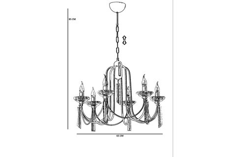 KONTES ALTILI RUSTİK AVİZE, KROM