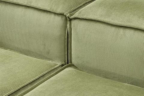 LENA FİTİLLİ KADİFE MODÜLER KÖŞE KOLTUK, YEŞİL