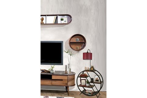 LUMEXX PLÜTON SİLİNDİR LAMBADER, CEVİZ AYAK, HASIR BORDO ABAJURLU
