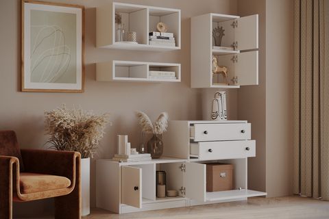 BK ÇOK AMAÇLI DOLAP, 4 KAPAK 2 ÇEKMECELİ, KBR