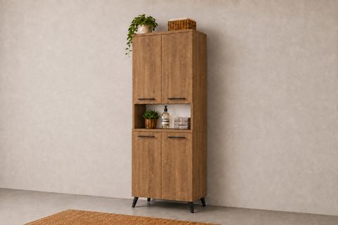 LİSTRA 4 KAPAKLI ÇOK AMAÇLI DOLAP, ÇAM, 170,8 CM