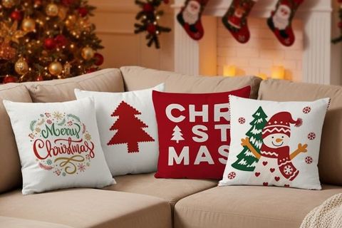 YILBAŞI TEMALI DÖRTLÜ KIRLENT KILIFI, BEYAZ, 1042