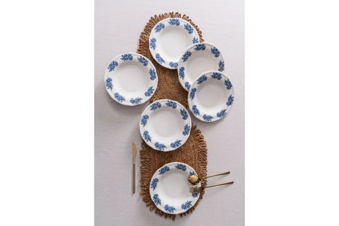 FLOWERS BLUE 6 LI YEMEK TABAĞI SETİ