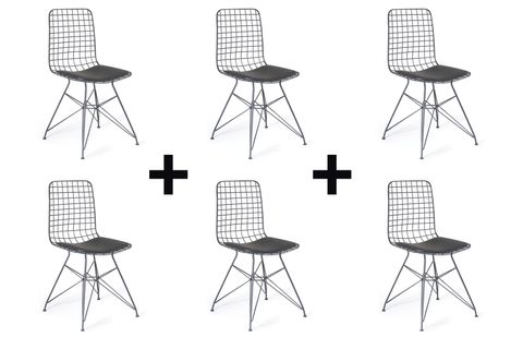 SAMANYOLU TEL SANDALYE, 6 ADET