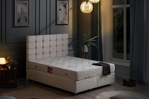 DUKE NEW BAZA BAŞLIK VE YATAK SETİ, KREM, 90X200