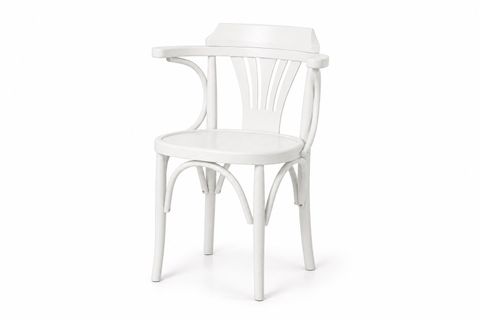 DEKOPAJLI AHŞAP KOLLU SANDALYE, BEYAZ