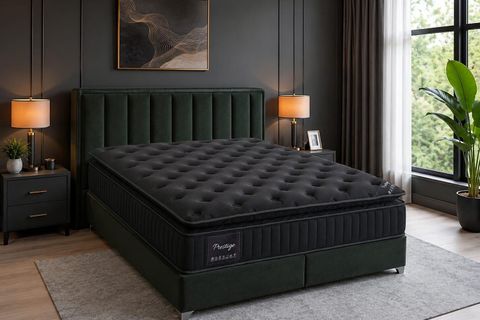 PRESTİJ TORBA YAYLI SİSTEM 32 CM PEDLİ YATAK, SİYAH, 140X200