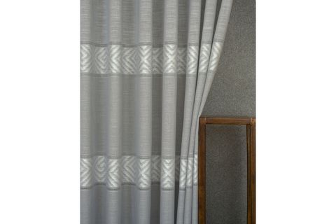 MASSARELLİ VRC DESEN KETEN SIK PİLE TÜL PERDE, GRİ, 150X260