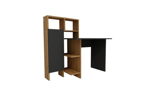 BUĞRA DOLAPLI RAFLI ÇALIŞMA BİLGİSAYAR MASASI, ANTRASİT SAFİRMEŞE