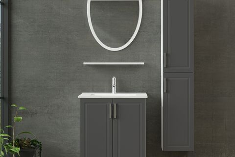 SANYA BANYO DOLABI 65CM AY2K+1EA1R+ETJ+BOY BEYAZ ANTRASİT