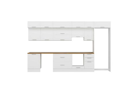 ALVİNKA 385X240 CM KLASİK MEBRAN MUTFAK DOLABI, MB E80S60S45 1 MEBRAN BEYAZ SUNTALAM