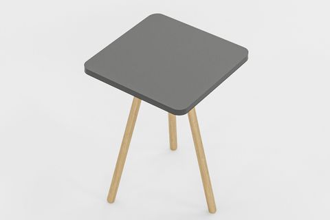 KOZİ KARE AHŞAP AYAKLI YAN SEHPA, ANTRASİT