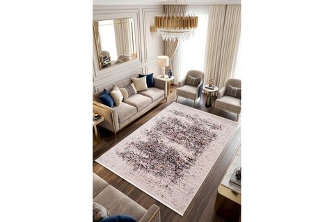 KOZA NOSTALGİA BEJ LACİVERT SALON HALISI A3010C, 100X200