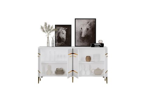 MAYA ÇOK AMAÇLI DOLAP, KONSOL, 150 CM, BEYAZ ALTIN