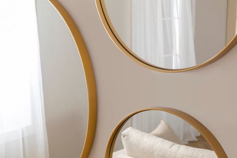OTTO ASU ÜÇLÜ YUVARLAK AYNA SETİ, GOLD, 90X90