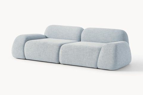 ROSE BUKLE MODÜLER İKİLİ KOLTUK, AÇIK MAVİ