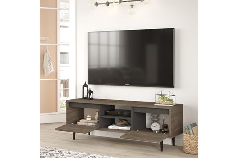 VEGA TV ÜNİTESİ+ORTA SEHPA+KONSOL, KAHVE ANTRASİT