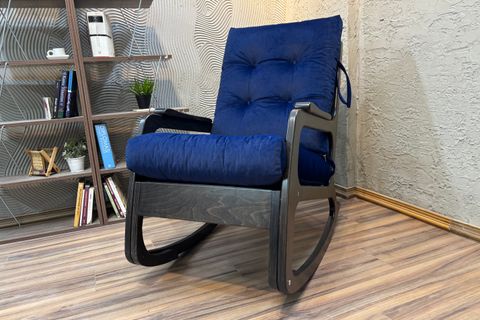 KONTES SALLANAN SANDALYE, LACİVERT, WENGE SİYAH AYAKLI