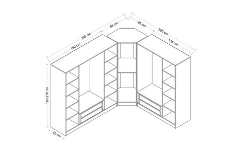 MİNAR KALE GARDIROP 03, 8 KAPAKLI, DORE