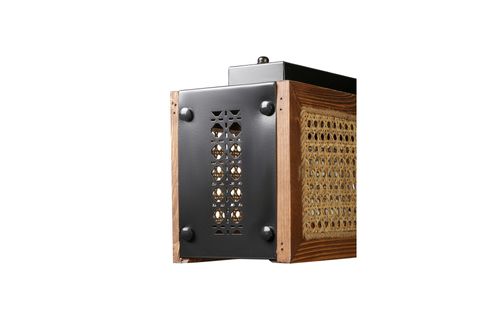 KUMSAL DİKDÖRTGEN RATTAN AVİZE, CEVİZ