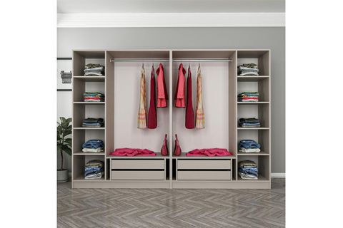 KALE 6 BÖLMELİ 4 ÇEKMECELİ GİYİNME DOLABI, KUMTAŞI