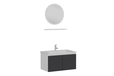 NİKA BANYO DOLABI 100CM AS2K 1YA1R ETJ BEYAZ ANTRASİT