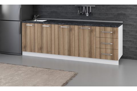 MİNAR 240 CM MUTFAK DOLABI BEYAZ DORE 240-D1-ALT MODÜL