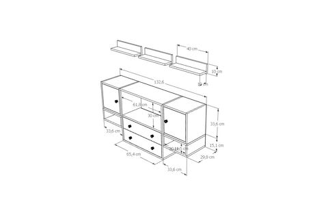 BK ÇOK AMAÇLI DOLAP, 2 ÇEKMECE 2 KAPAKLI, MST